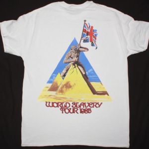 IRON MAIDEN WORLD SLAVERY TOUR 1985 NEW WHITE T-SHIRT