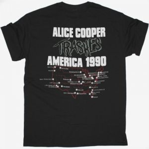 ALICE COOPER TRASHES AMERICA 1990 TOUR NEW BLACK T SHIRT