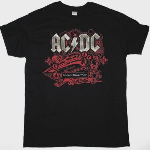 AC DC ROCK N ROLL TRAIN TOUR 2009 AC/DC NEW BLACK T-SHIRT