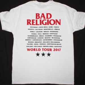 BAD RELIGION SKELETON SAM 2017 WORLD TOUR NEW WHITE T SHIRT