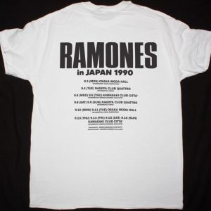 RAMONES BRAIN DRAIN JAPAN TOUR NEW WHITE T-SHIRT
