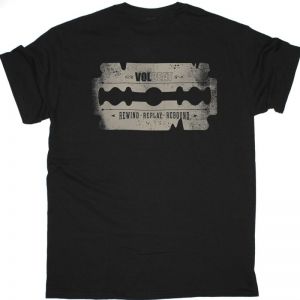 VOLBEAT DISTRESSED LOGO  NEW BLACK T-SHIRT