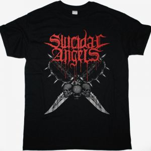 SUICIDAL ANGELS KNIVES NEW BLACK T SHIRT