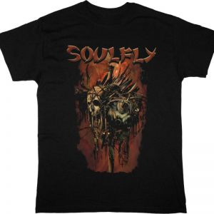 SOULFLY GAS MASK 2023 TOUR NEW BLACK T SHIRT