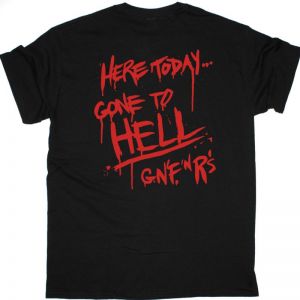 GUNS N ROSES BAND HERE TODAY GONE TO HELL NEW BLACK T-SHIRT