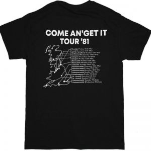 WHITESNAKE COME AND GET IT TOUR 1981 NEW BLACK T-SHIRT