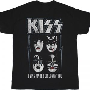 KISS I WAS MADE FOR LOVIN' YOU NEW BLACK T-SHIRT