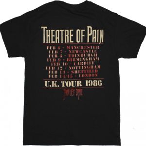 MOTLEY CRUE UK TOUR '86 NEW BLACK T-SHIRT