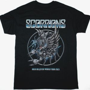 SCORPIONS WORLD TOUR 2023 LIGHTNING NEW BLACK T-SHIRT