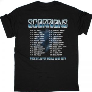 SCORPIONS WORLD TOUR 2023 LIGHTNING NEW BLACK T-SHIRT