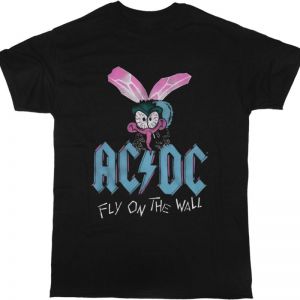 AC DC FLY ON THE WALL TOUR 1986 AC/DC NEW BLACK T-SHIRT