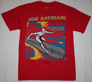 JOE SATRIANI SURFING WITH THE ALIEN'87 NEW RED T-SHIRT