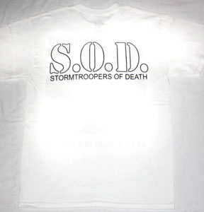 S.O.D. STORMTROOPERS OF DEATH'85  WHITE NEW T-SHIRT