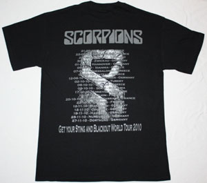 SCORPIONS STING IN THE TAIL TOUR 2010  NEW BLACK T-SHIRT