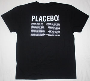PLACEBO TOUR 2010 BRIAN MOLKO NEW BLACK T-SHIRT