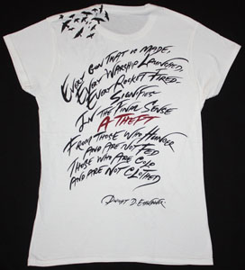 ROGER WATERS  A THEFT LADY NEW WHITE T-SHIRT