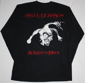 BRUCE DICKINSON ACCIDENT AT BIRTH'97 NEW BLACK LONG SLEEVE T-SHIRT
