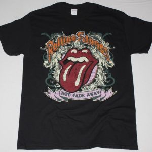 THE ROLLING STONES NOT FADE AWAY NEW BLACK T-SHIRT