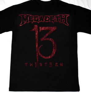 MEGADETH THIRTEEN 2011 NEW BLACK T-SHIRT