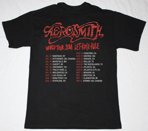 AEROSMITH LET ROCK RULE TOUR 2014 NEW BLACK TSHIRT