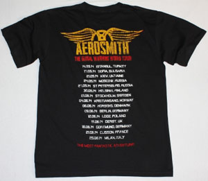 AEROSMITH BAND THE GLOBAL WARMING TOUR 2014 NEW BLACK TSHIRT