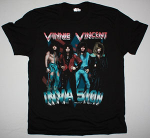 VINNIE VINCENT INVASION ALL SYSTEMS GO NEW BLACK T SHIRT