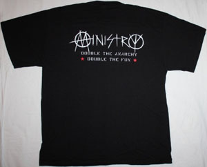 MINISTRY DOUBLE THE ANARCHY DOUBLE THE FUN NEW BLACK T-SHIRT