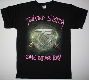TWISTED SISTER COME OUT AND PLAY'85 NEW BLACK T-SHIRT