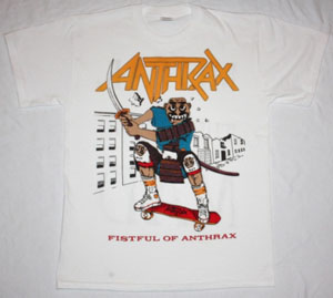 ANTHRAX FISTFUL OF ANTHRAX  NEW WHITE T-SHIRT