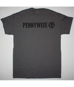 PENNYWISE LOGO NEW GREY CHARCOAL T SHIRT